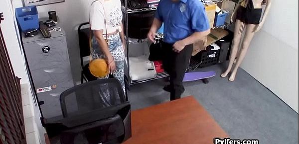  PAWG hippie teen rides officers dick at the backroom